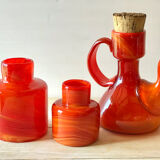 Set vases and coffee maker orange Moorish Vieil