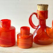 Set vases and coffee maker orange Moorish Vieil