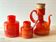 Ensemble vases et cafetière orange Maure Vieil
