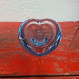 Holmegaard empty pocket or Swedish Ashtray crystal blue