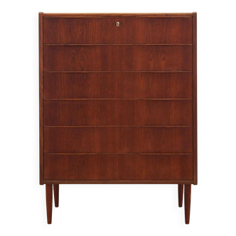 Teak chest of drawers, Danish design, 1970s, production: Denmark