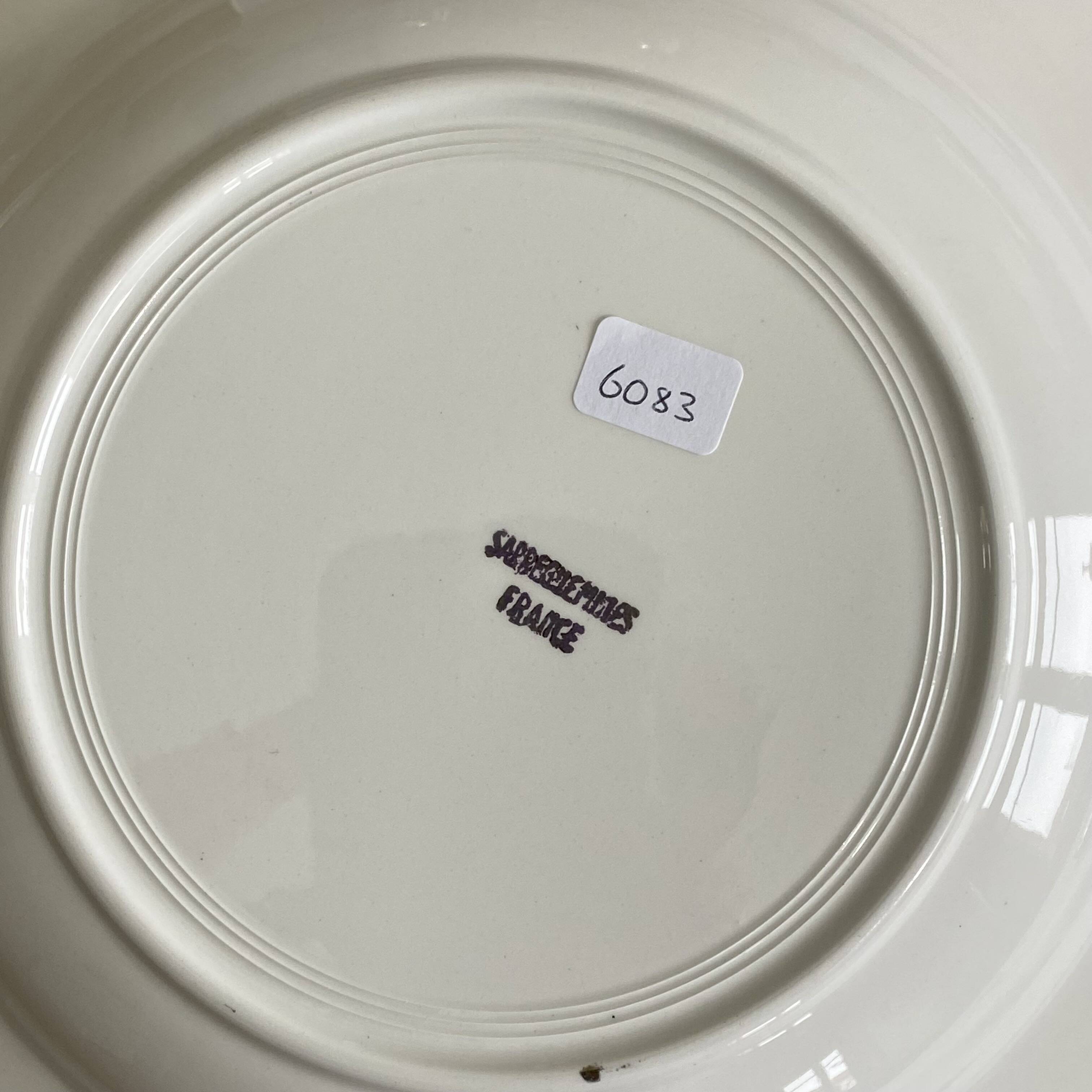 6 assiettes creuses faïence ancienne manufacture française de Sarreguemines