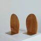 Vintage wooden and brass bookends from the 1950s, Scandinavian style.