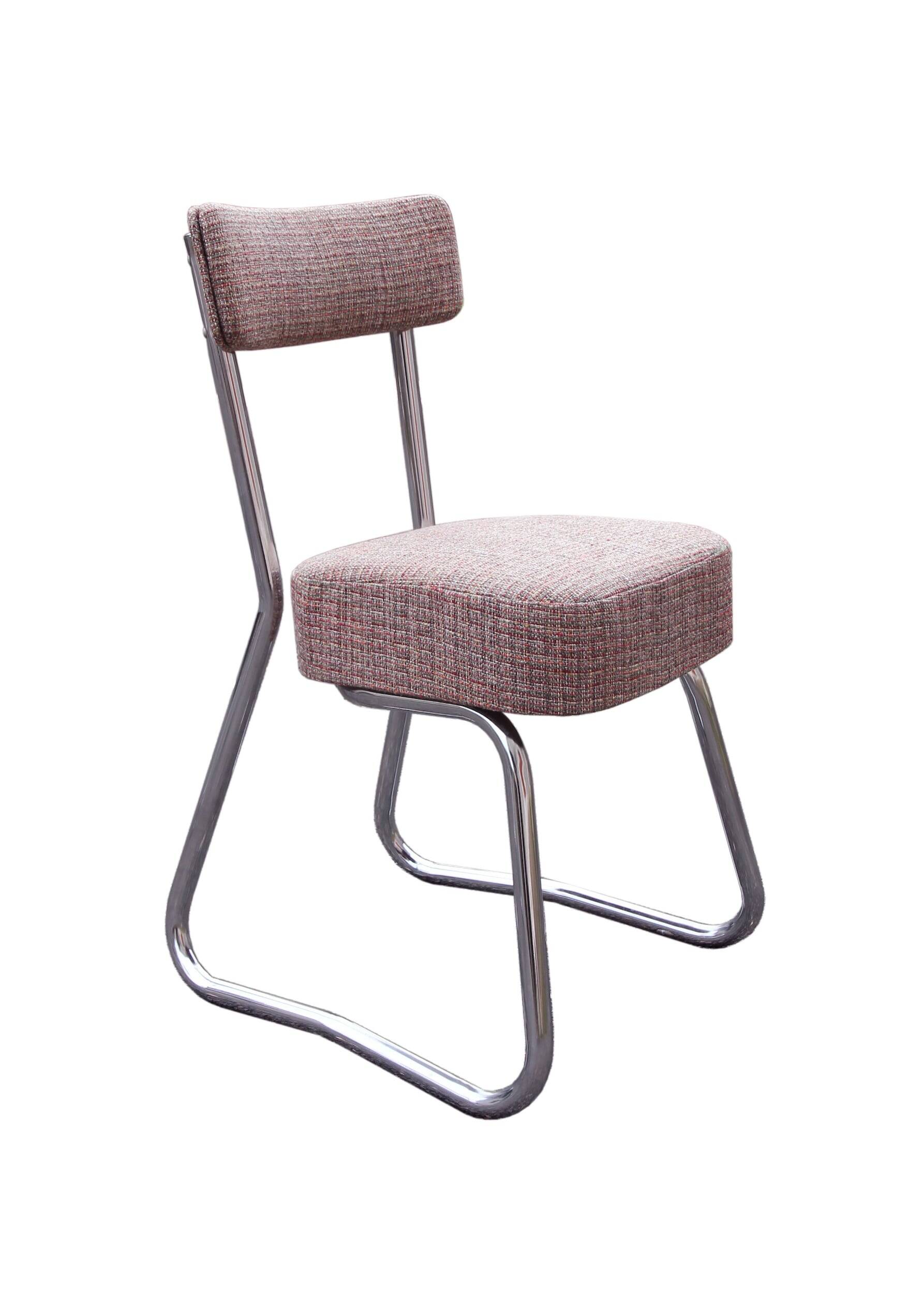 4 Ronéo Pullman chairs, Bauhaus 1950, reupholstered