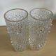 Pair of vintage Bubble roll vases in moulded glass