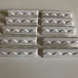 Set of 10 knife holders festoons in glazed clay Pierre Motton in Gien 1960