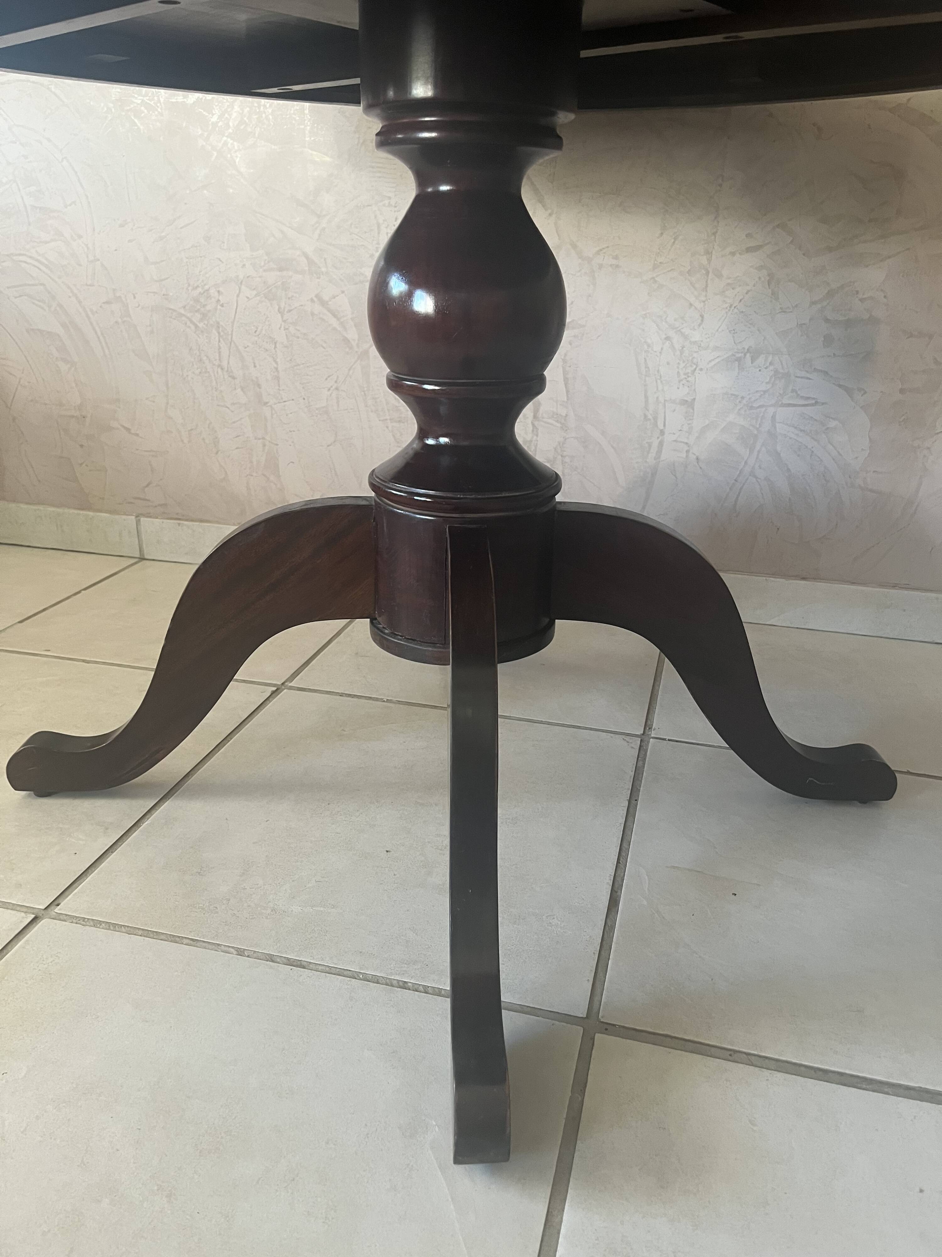 Round solid wood table