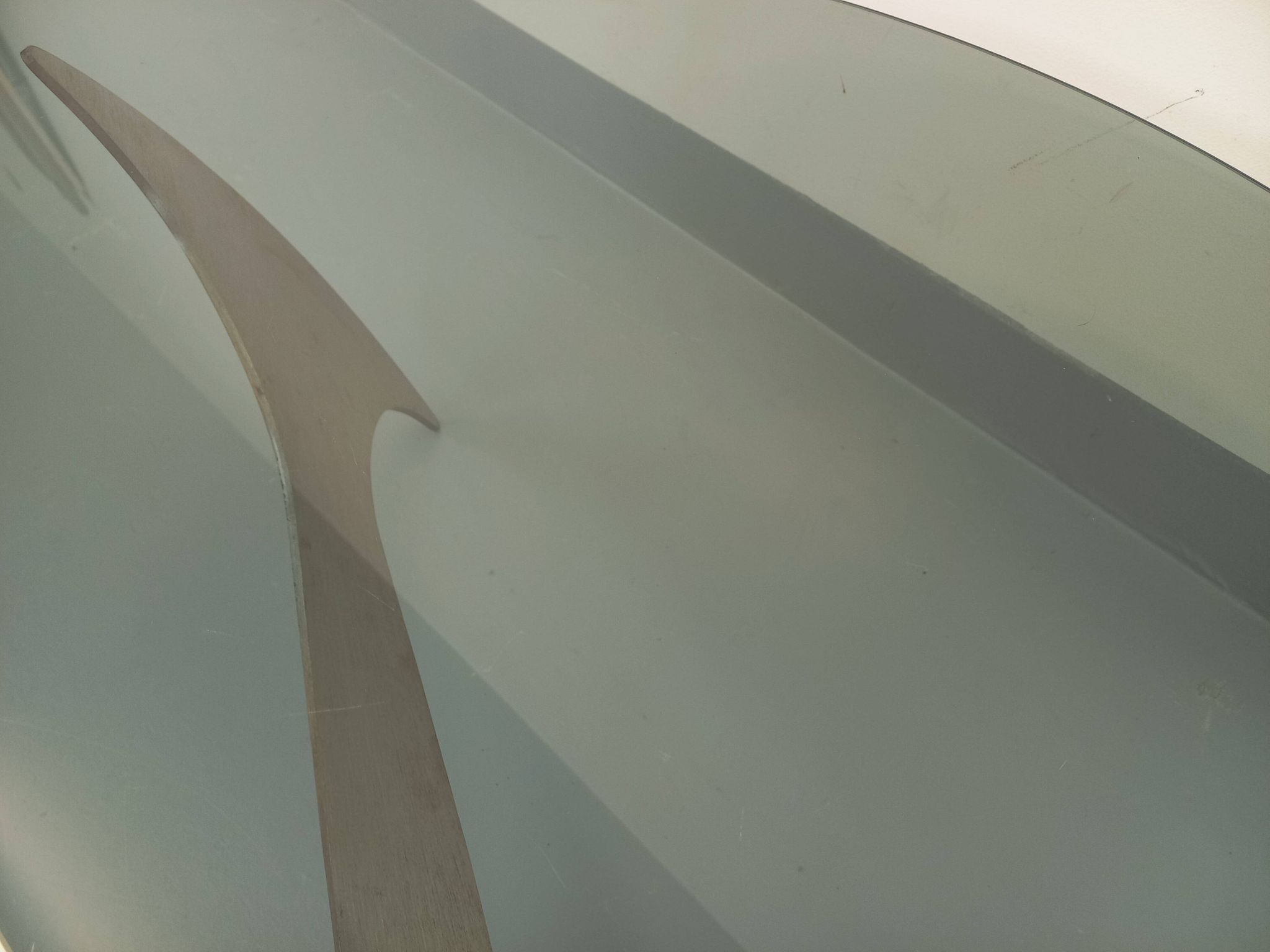 Table basse hélice vintage Propeller de Knut Hesterberg en acier et verre
