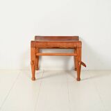 “Safari” Footstool in Oak and Leather
