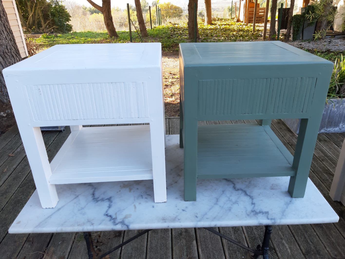 Wooden bedside table