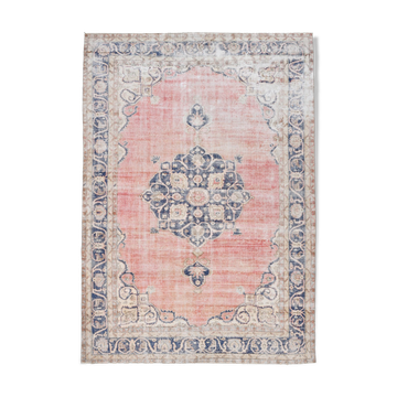 Navy blue vintage rug 317x220cm