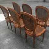 Series of 6 lLuis XVI chairs in cannage