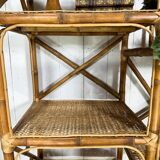 Bamboo and rattan shelf