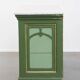 Unique antique green counter / sideboard / side table from the late 19th / early 20th century with a marble top