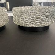 Pair of ceiling lights RZB moulded glass 1960. Germany