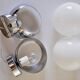 Pair of Space-age wall lights by Marca SL, white opaline, Spain, 1960