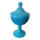 Turquoise Blue Opaline Glass Candy Box