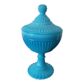Turquoise Blue Opaline Glass Candy Box