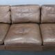 Danish mid-century three-seat brown leather sofa, 1970s