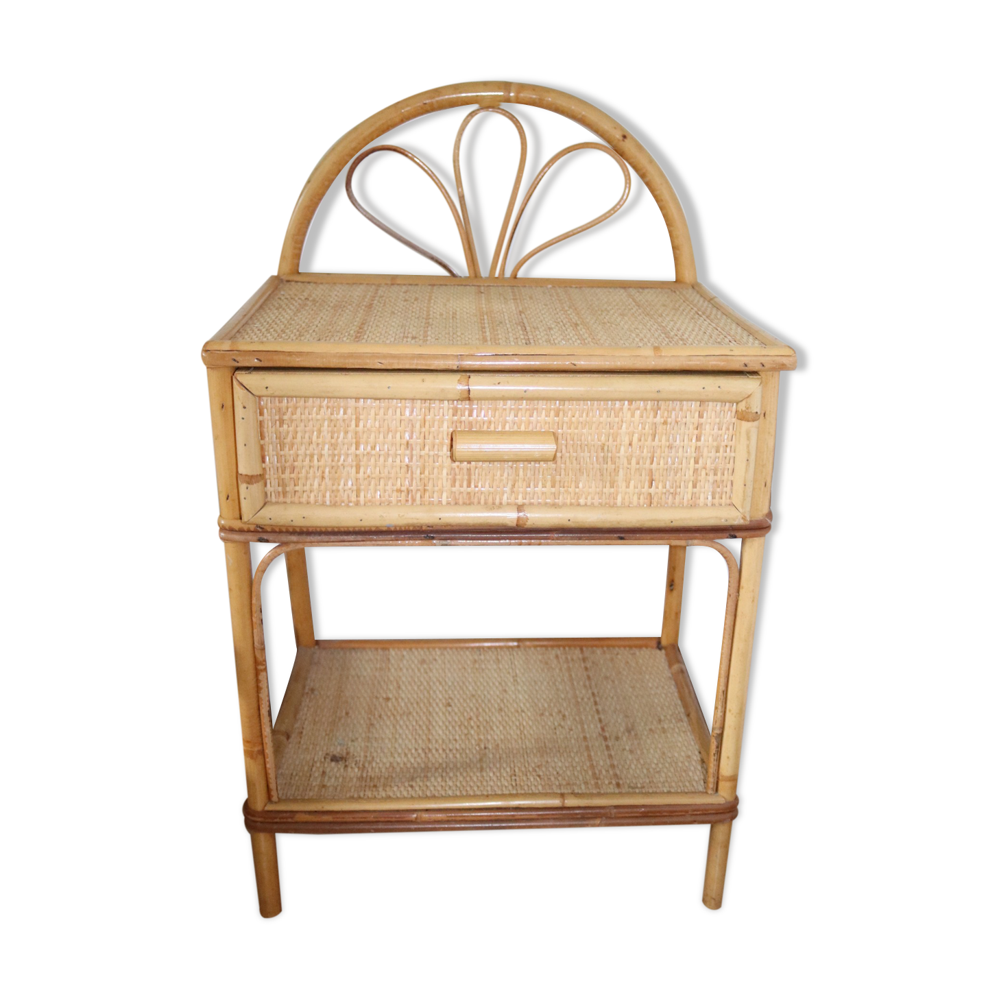 Chevet rotin vintage