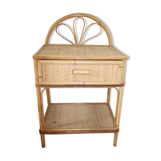 Vintage rattan bedside