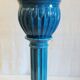 Column and basin in Art Deco style in blue glazed ceramic - mid 20th century.