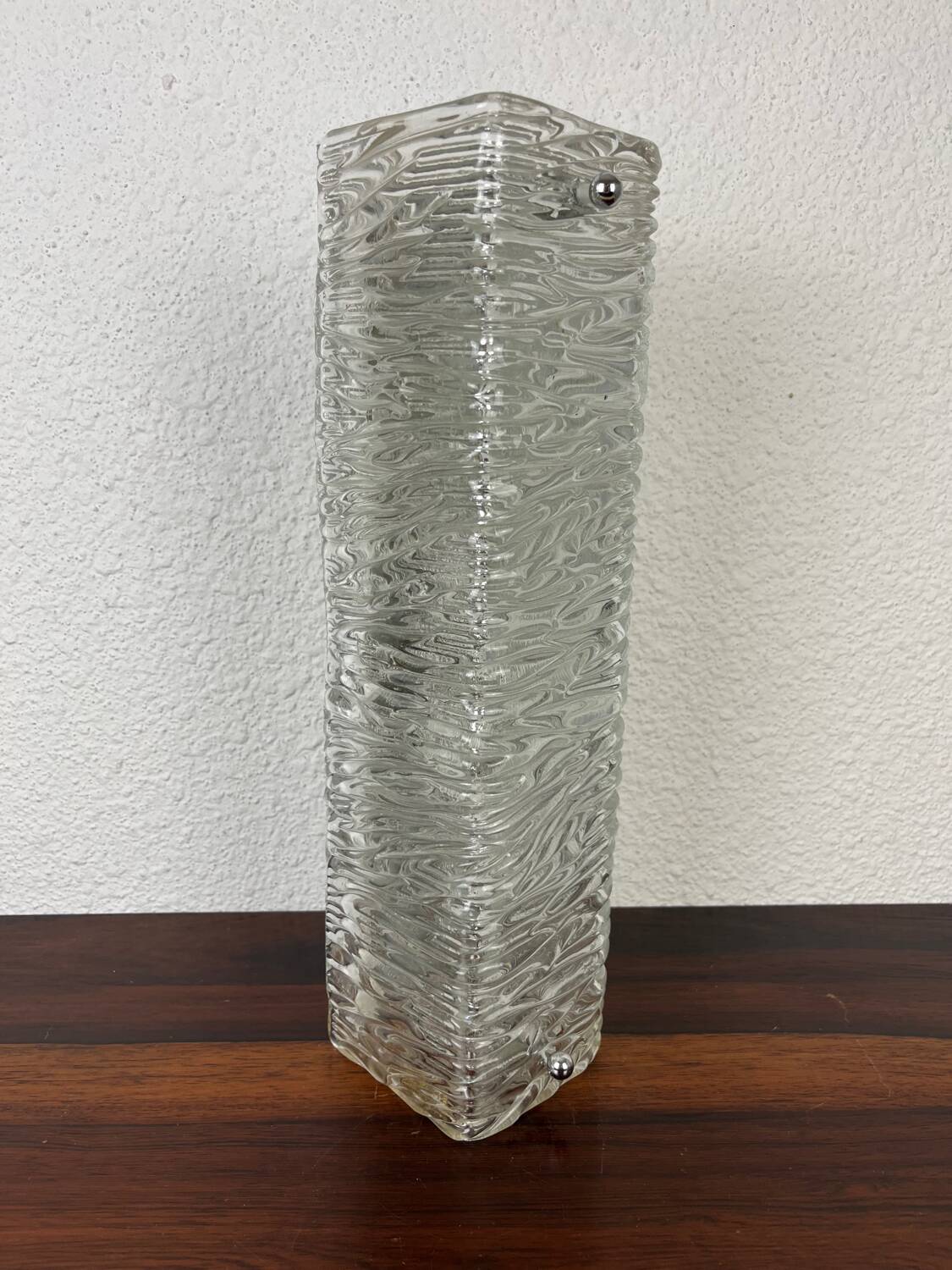 1960s frosted molded glass wall sconce