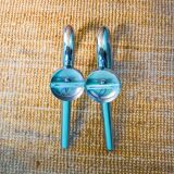 Pair of space-age tubular wall lights, chromed metal, Italy, 1970