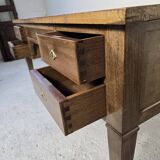 Bureau plat double face en acajou, style Louis XVI – XIXᵉ siècle