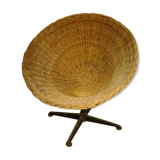 Chair circle basket rattan 50-60 years