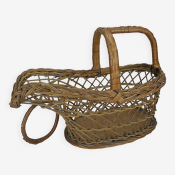 old decorative wicker rattan bottle holder vintage bottle holder wine