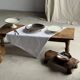 Shallow dish in stainless steel and wood H4 D20