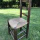 Pair of oak and straw chairs, 19th century period.