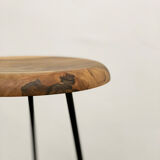 Bar stool in steel and walnut