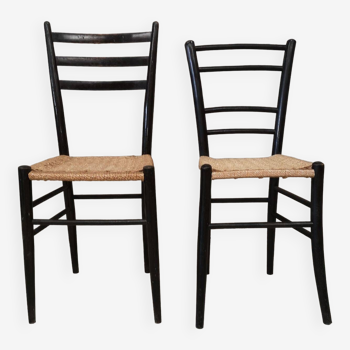 Pair of italian chairs in the style of gio ponti 1950