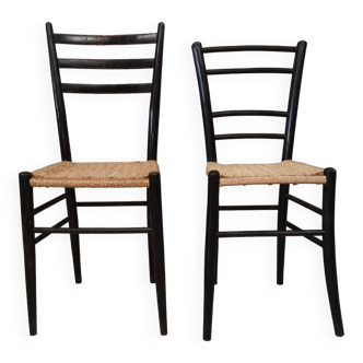Pair of italian chairs in the style of gio ponti 1950
