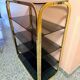 Vintage shelf in brass and smoked glass – Italian work, circa 1970