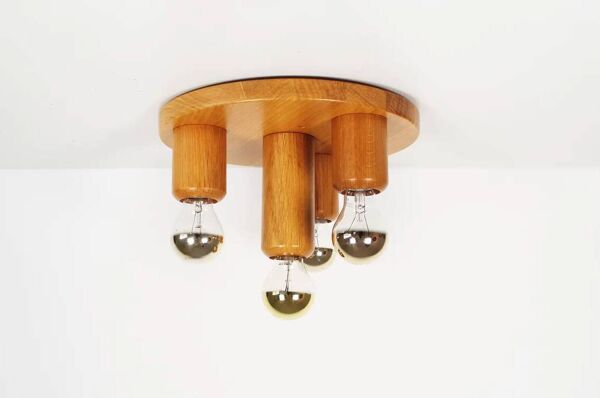 Plafonnier vintage de style « Japandi » des années 1970