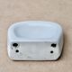 White wall-mounted soap dish in porcelain, 1950s.