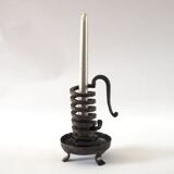 Wrought iron cellar rat candlestick