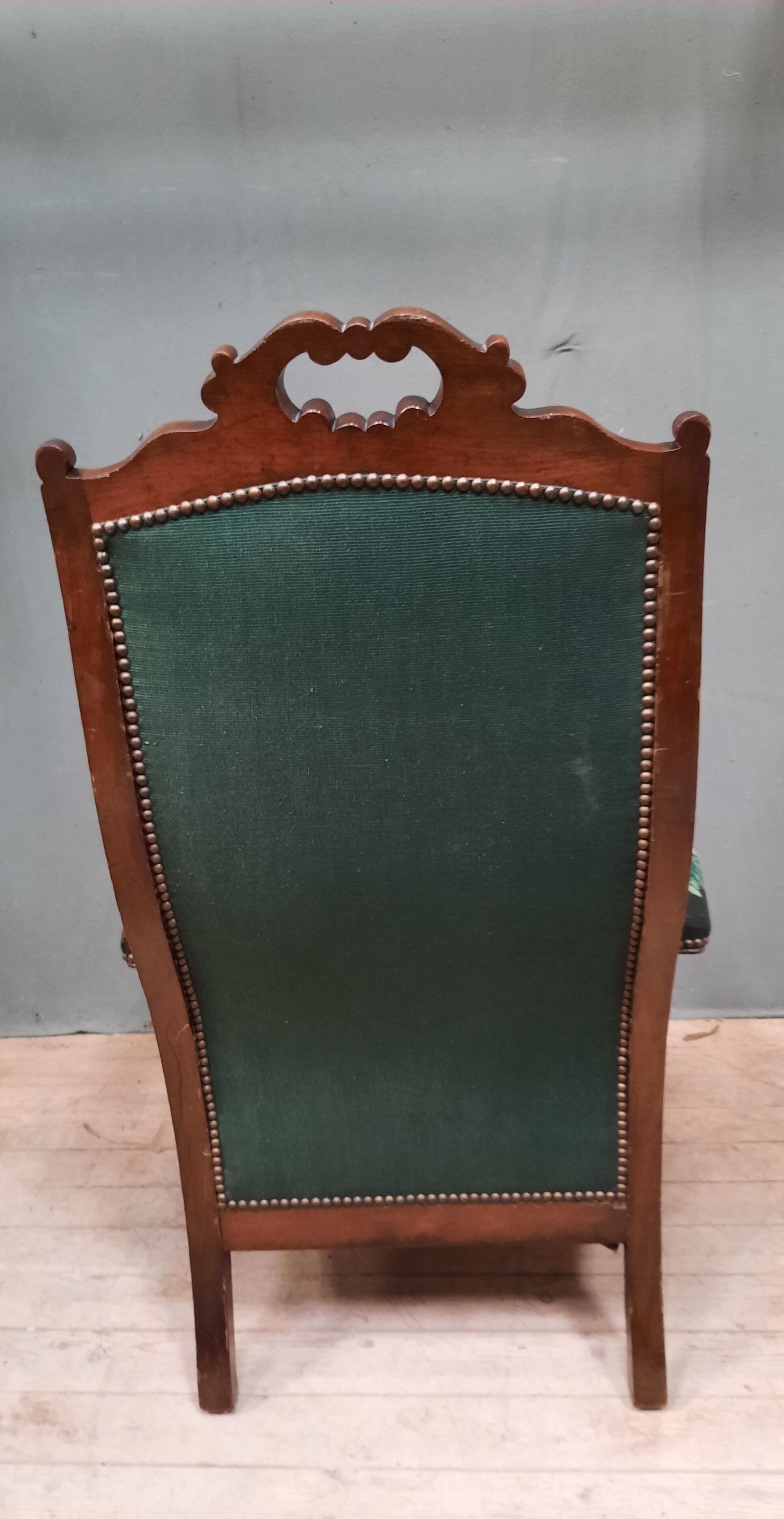 Stamped voltaire armchair
