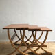 Set of 3 nesting tables from Nathan editions in teak and beech.