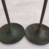 Set of 3 bronze candlesticks