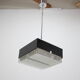 1970s Minimalist Black and Glass Pendant Light, Czechoslovakia