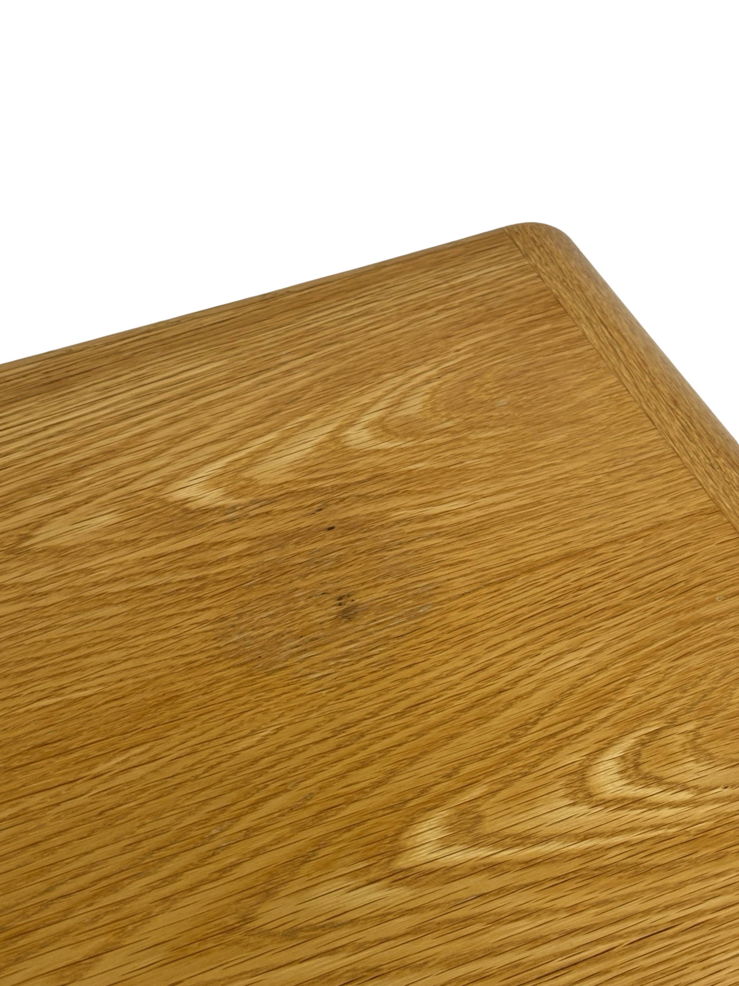 Table basse carrée minimaliste en chêne, années 70