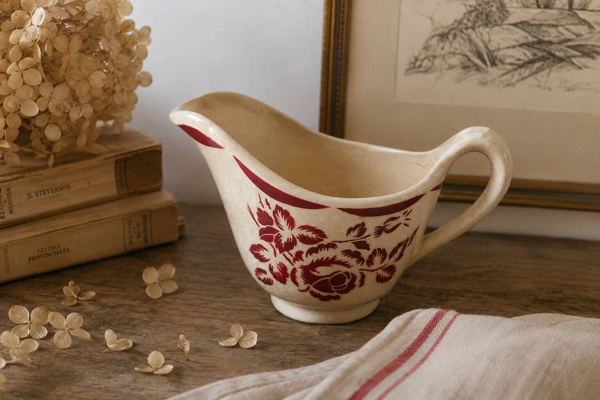 Old ironstone sauce boat