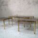 Ensemble de 3 tables basses en laiton minimalistes italiennes, années 1970