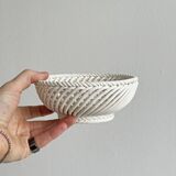 Antique twisted white porcelain basket