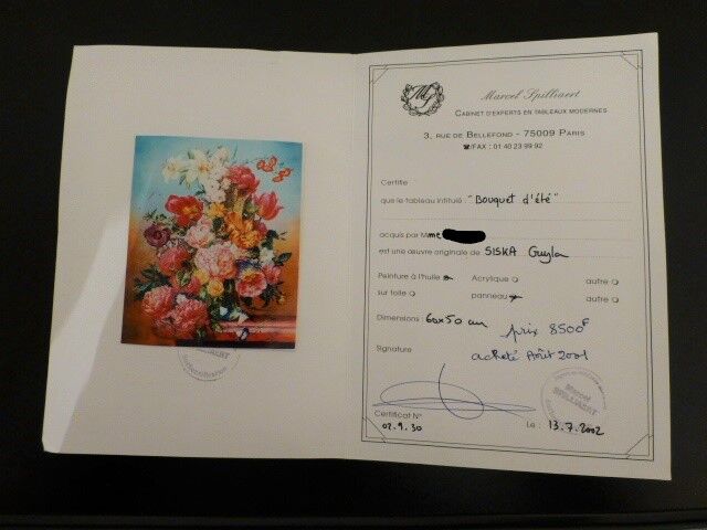 Floral painting by Gyula Siska, 20th century