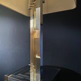 large table lamp in brass and chrome "Skyscraper" by B D Lumica in the style of Willy Rizzo, Spain, 1970s.